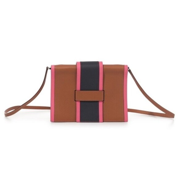 Pre-owned Hermes Evercolor H Passant Clutch Bag  Brown Rose - Picture 1 of 14